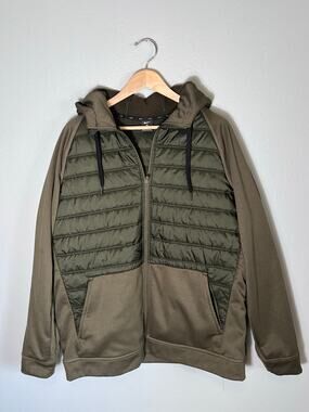 Olive Green Nike Therma Puffer Jacket Coat Full Zip Mens XL Sportswear Winter